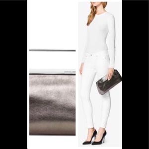 Michael Kors Gunmetal Large Berkley Clutch